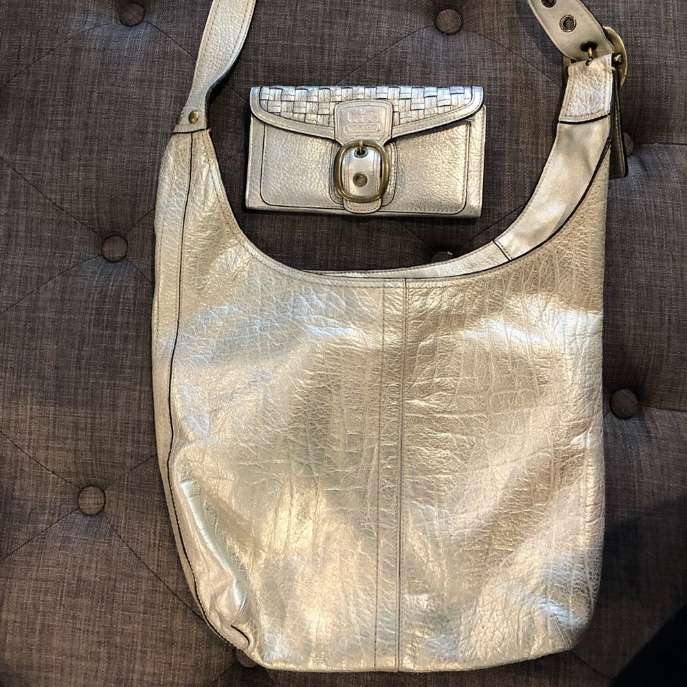 Coach shoulder bag/ tote with matching wallet